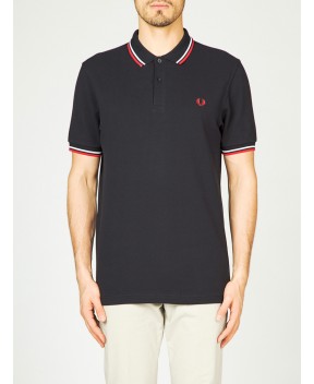 POLO TWIN TIPPED BLU E ROSSA - Polo FRED PERRY